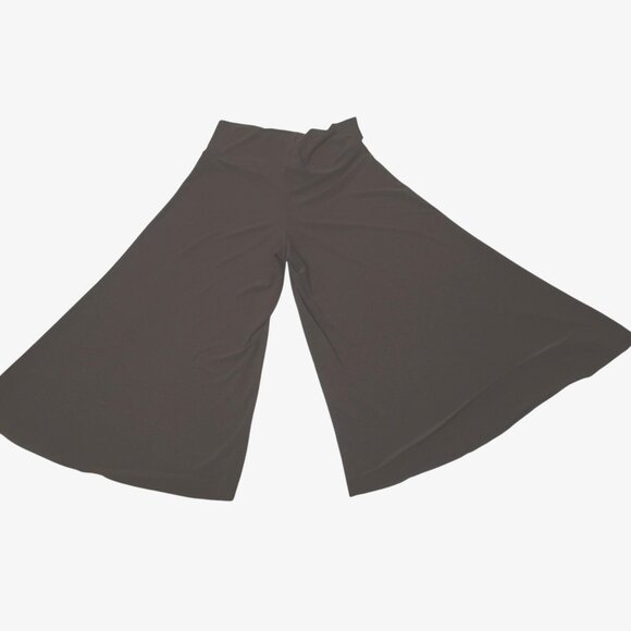 LAST TANGO 2 Pair Wide Leg Crop Pants M Black Brown Stretch Travel Minimalist - Picture 3 of 10